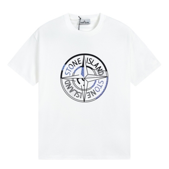Stone lsland white short-sleeved T-shirt